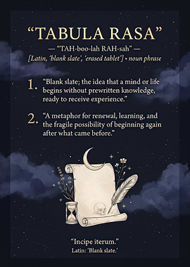 Tabula Rasa Inspirational Quote Poster