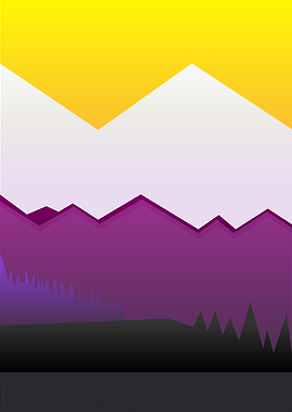 Non-binary Pride Flag Mountain Landscape