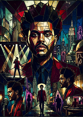 The Weeknd Stained Glass Art