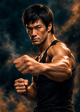 Bruce Lee Martial Arts Portrait