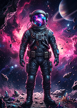 Astronaut Cosmos Nebula Sci-Fi Art