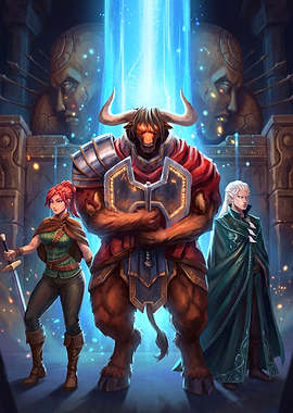 Fantasy Adventurers Before Magical Portal