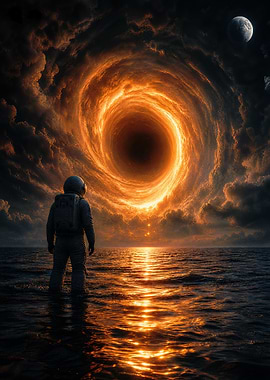 Interstellar Astronaut and Wormhole