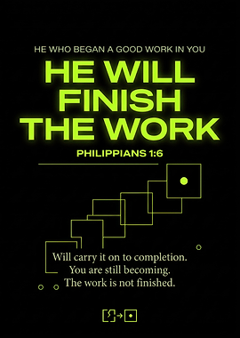 Philippians 1:6 Inspirational Quote Poster