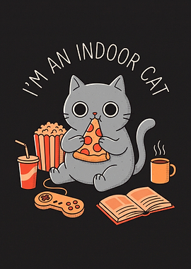 Cat and junk food Illustration