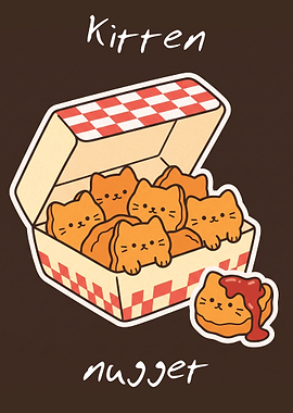 Cute Kitten Nugget Illustration