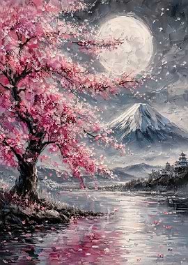 landscape with sakura
