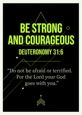 BE STRONG Inspirational Bible Verse Poster