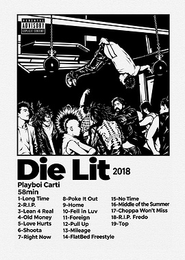 Playboi Carti Die Lit Album Poster