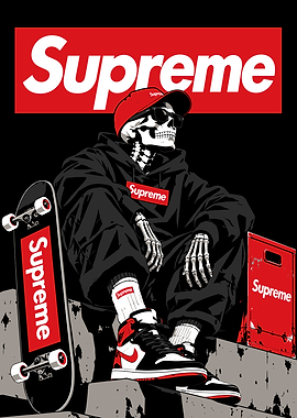 Supreme Skeleton Skater Illustration