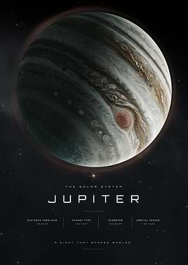 Jupiter Solar System Educational Poster