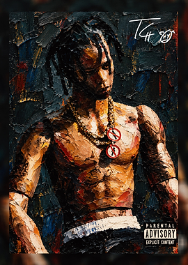Travis Scott Oil Painting Portrait