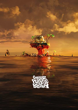 Gorillaz Plastic Beach Album Cover