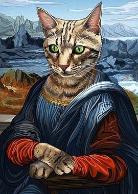 Cat Renaissance Portrait Art Poster