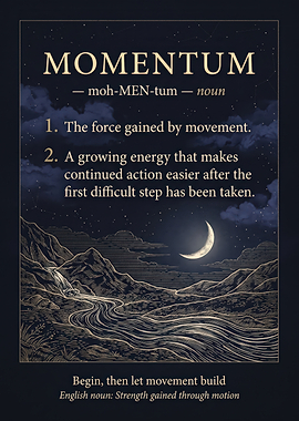 Momentum Definition Inspirational Poster