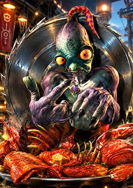 Abe from Oddworld Serving Feast