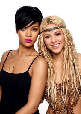 Rihanna and Shakira Portrait Poster