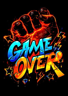 Game Over Fist Graffiti Art