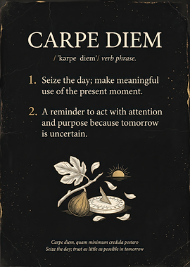 Carpe Diem Inspirational Definition Poster