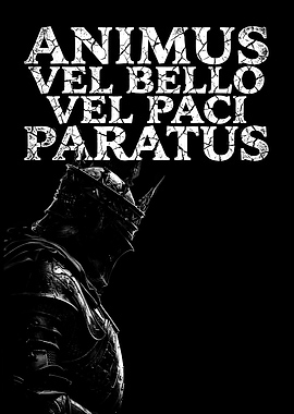 Knight with Latin Quote Poster