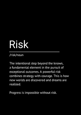 Inspirational Definition of Risk Poster