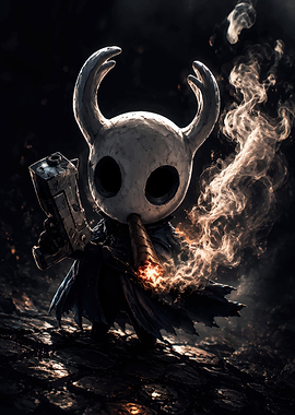 Hollow Knight Smoking with Gun