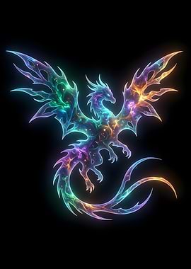 Nebula Galaxy Dragon Silhouette