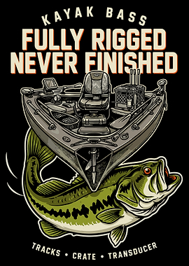 Kayak Bass Fishing Rigged Graphic