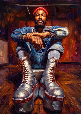 Marvin Gaye Portrait in Platform Boots