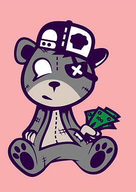 Cool Streetwear Teddy Bear Illustration