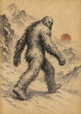 Mountain Yeti Snowy Wanderer