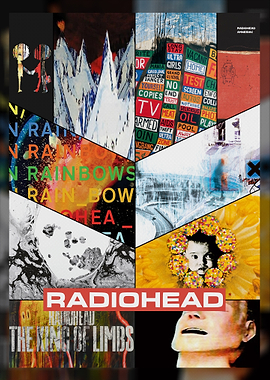 Radiohead Album Art Collage Poster