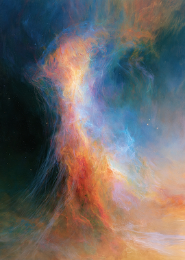 Vibrant Ethereal Cosmic Nebula Cloud