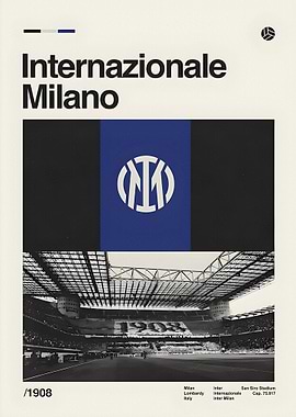 Internazionale Milano Minimalist Football Poster