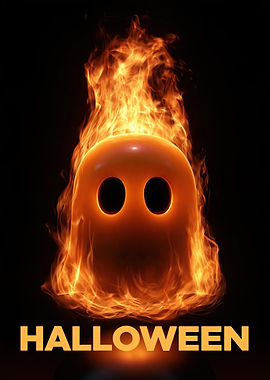 Flaming Ghost Halloween