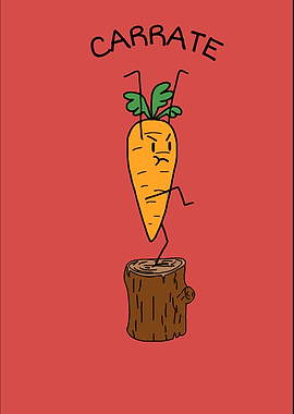 Funny Karate Carrot Illustration
