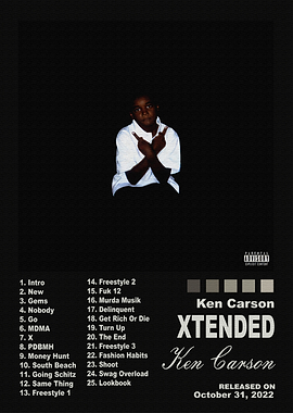 Ken Carson XTENDED Album Tracklist Poster