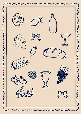 Hand-Drawn Food and Kitchen Icons