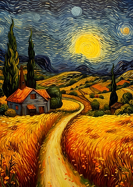 Country Road Swirl Impasto Art