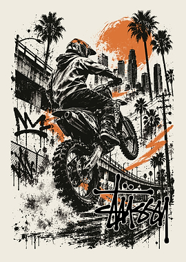 Stüssy Motocross Urban Sunset Graphic