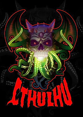 Cthulhu Skull Tentacle Graphic Art