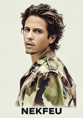 Nekfeu Portrait in Camouflage Jacket