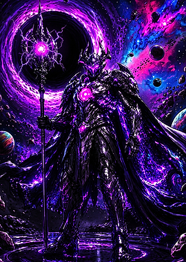 Cosmic Void Knight with Staff