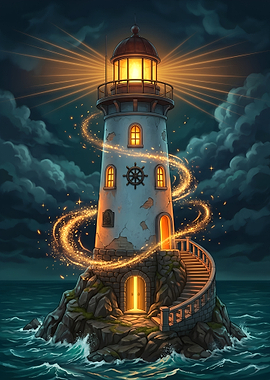 Magical Lighthouse on Rocky Island