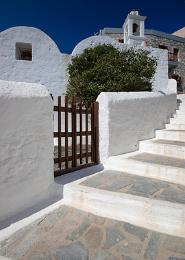Traditional Greek Island Church Entrance