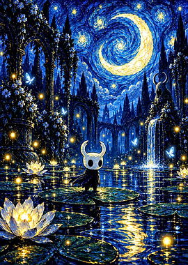 Hollow Knight Starry Night Fan Art
