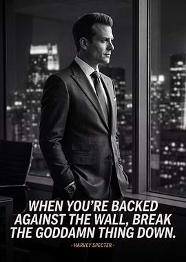 Harvey Specter Inspirational Quote Poster
