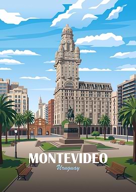 Montevideo Uruguay Travel Poster