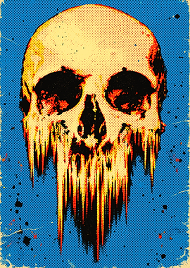 Melting Skull Pop Art Poster