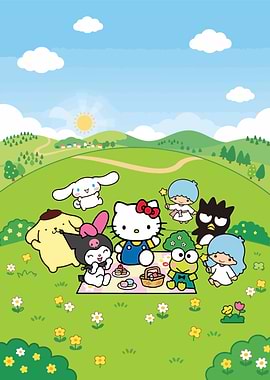 Sanrio Friends Picnic Illustration
